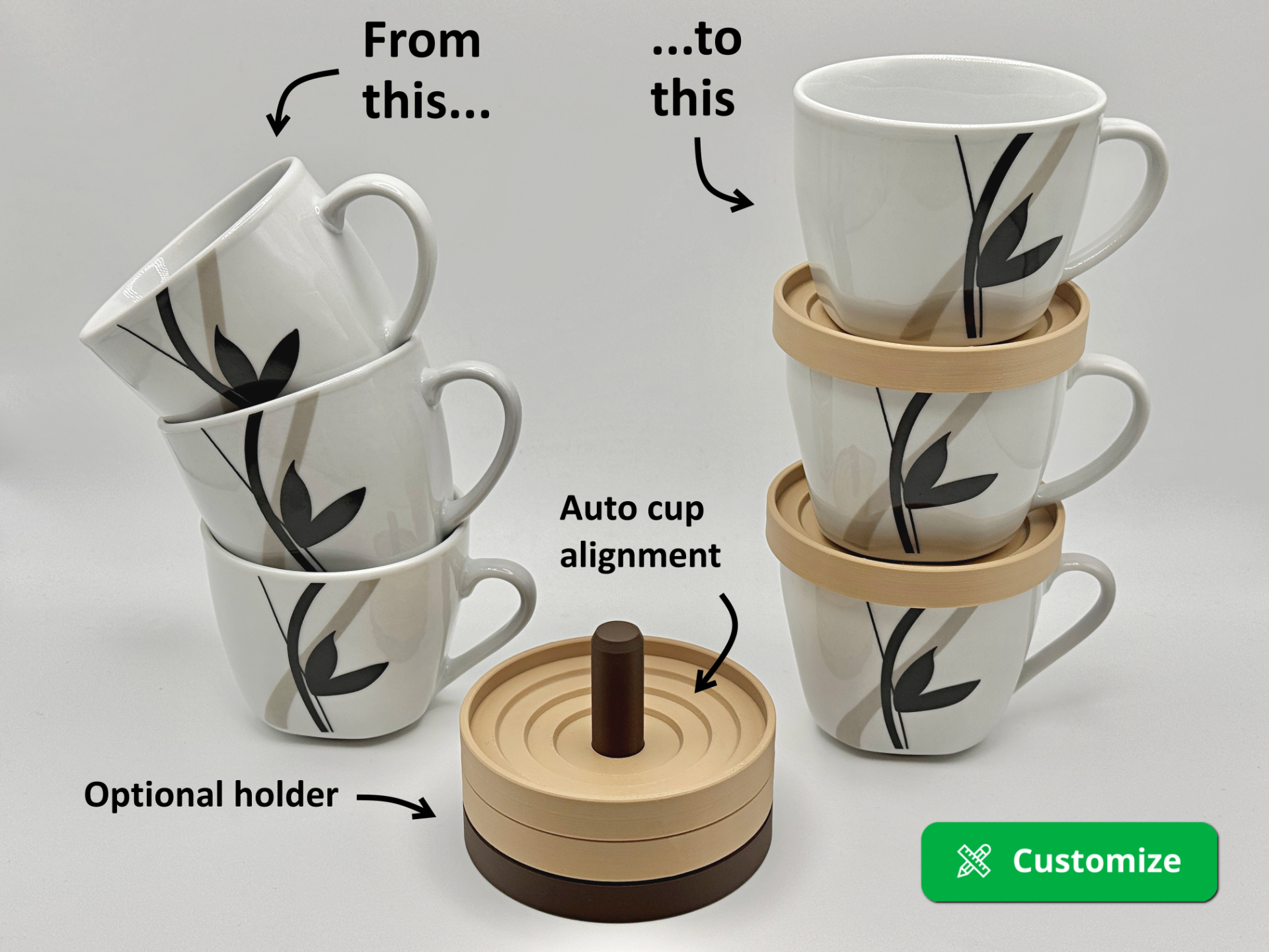 Parametric cup stacker 
