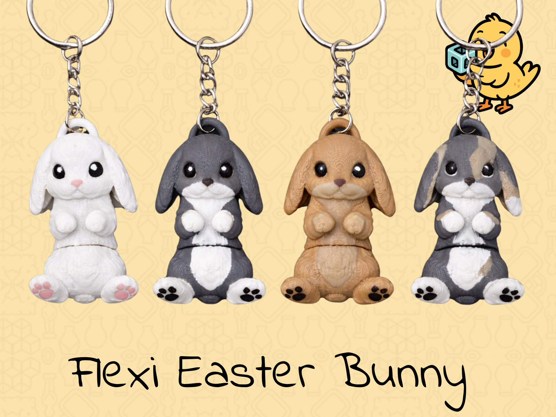 Easter Bunny Keychain – Articulated Cute Rabbit
