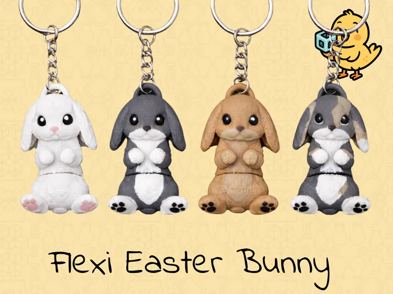 Easter Bunny Keychain – Articulated Cute Rabbit