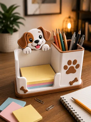 Organizador: Happy Puppy Desk Organizer – Cute Dog Design — vista de referencia 2