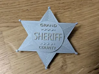 Sheriff Star Badge, also with editable text