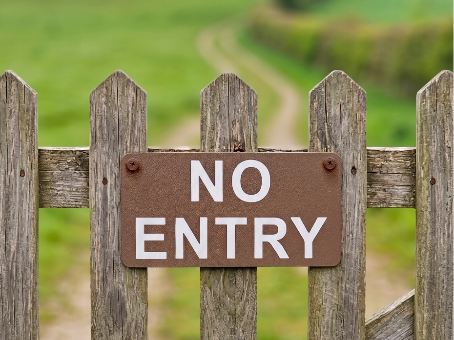 Cartello NO ENTRY - Tabella semplice e veloce