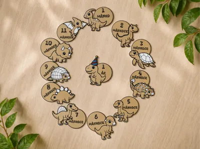 Baby Milestone Cards | 12 Dinosaurs | 1-12 Months