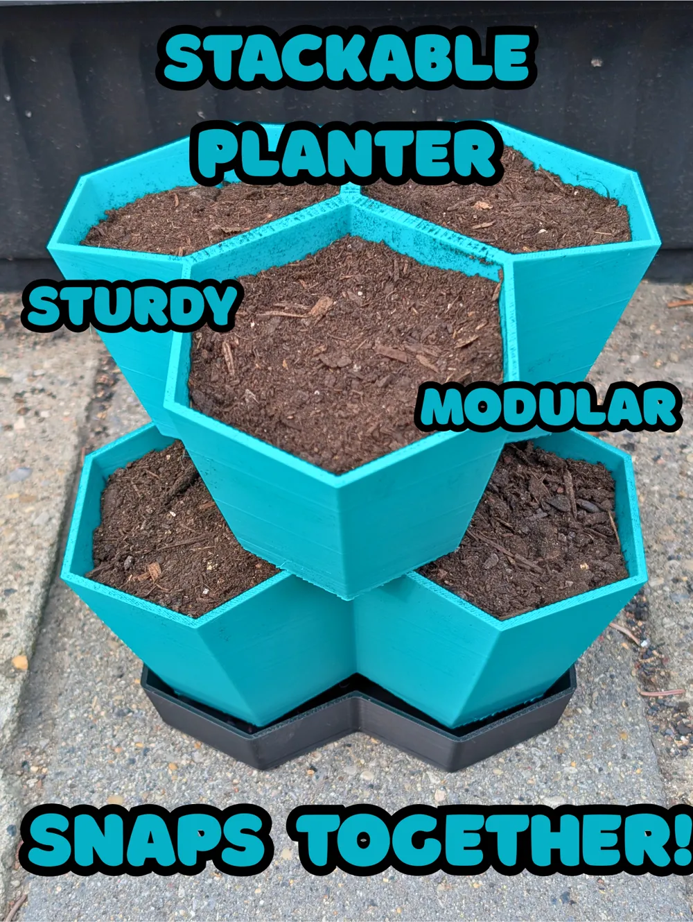 Three Pot Stackable Planter - Tiered and Modular by StefMakesStuff ...