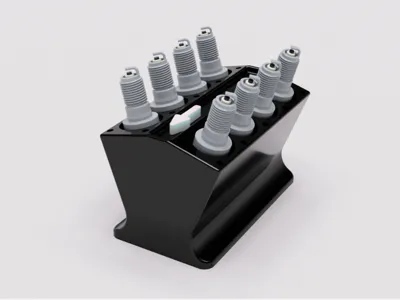 Spark Plug Holder in V8 shape