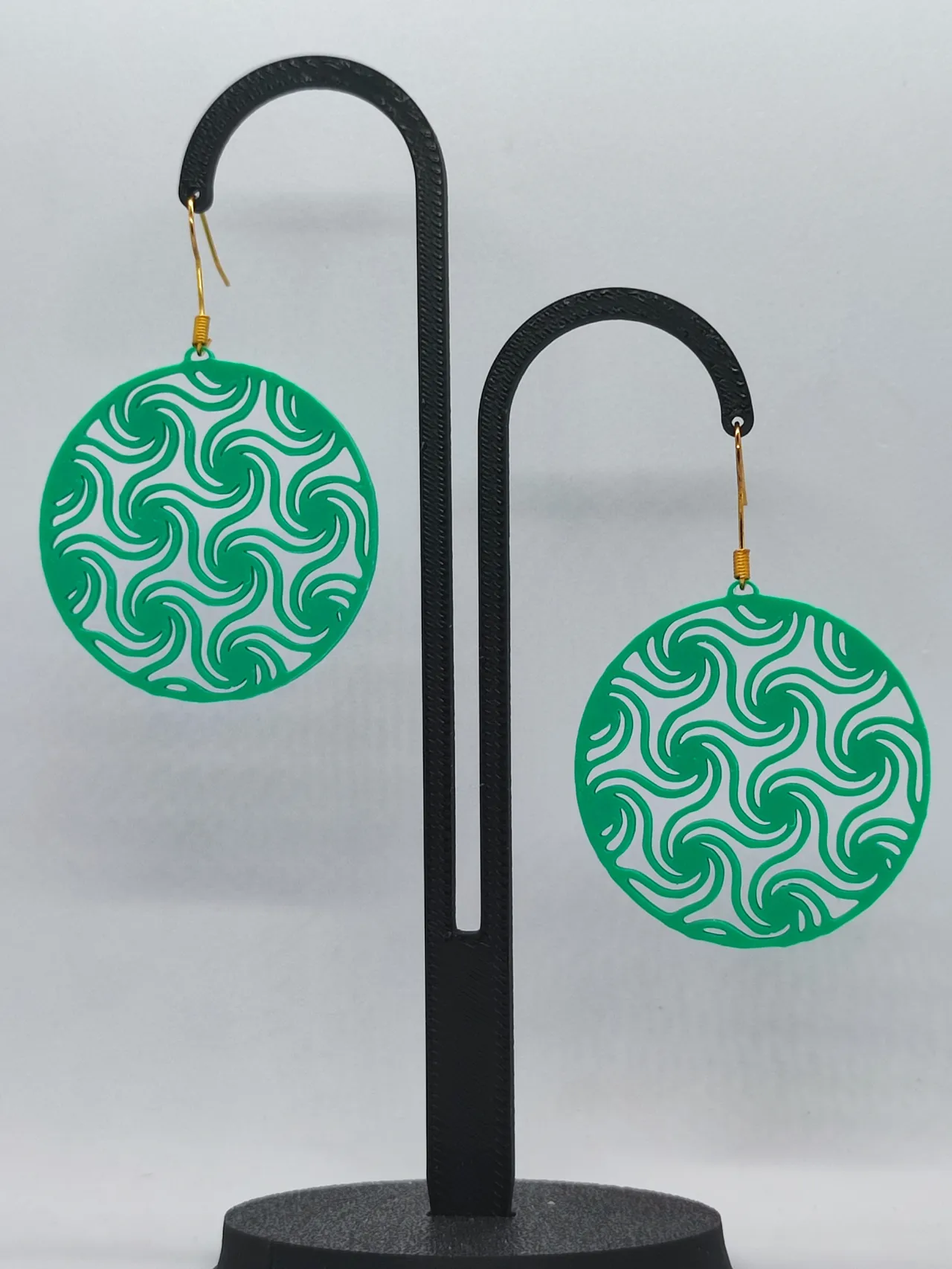 Aretes Olas Esmeralda view 3