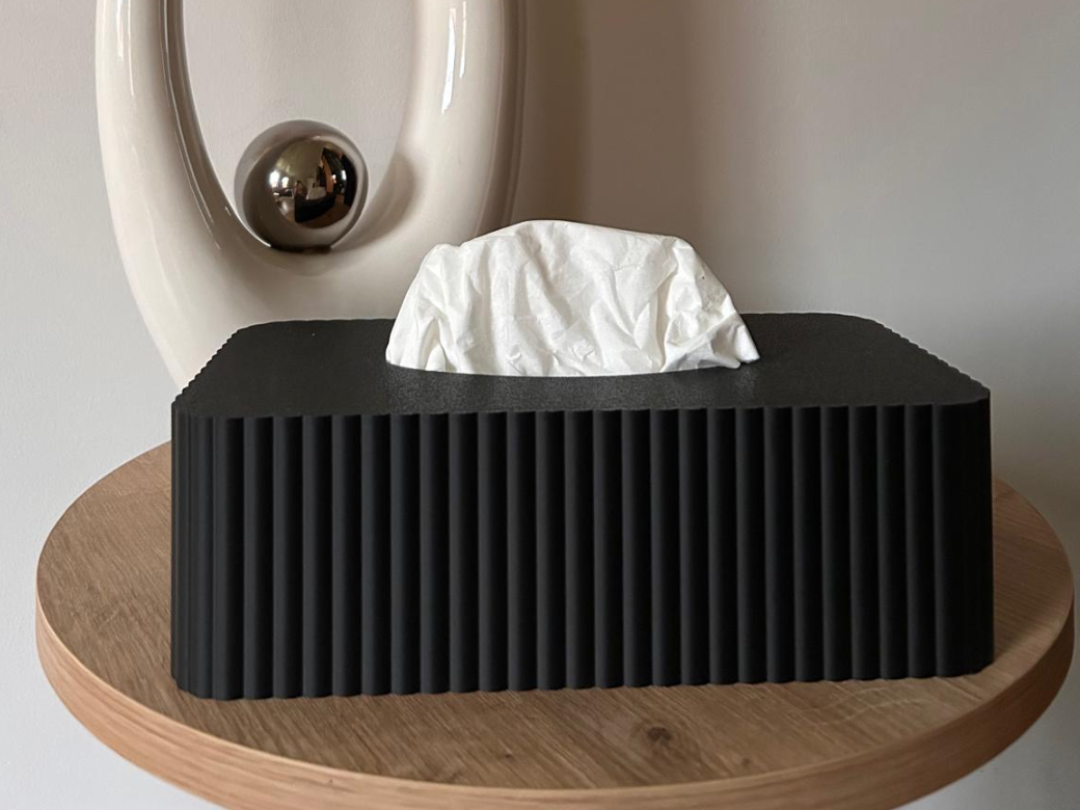 Tissue Box Cover – Modern Fluted / Ribbed Design - 1
