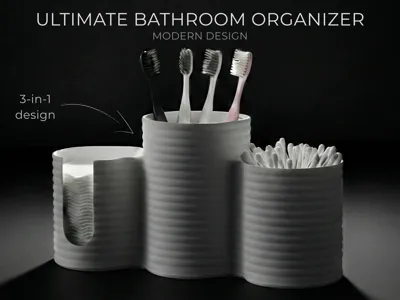 Ultimate bathroom organizer 3-in-1 design