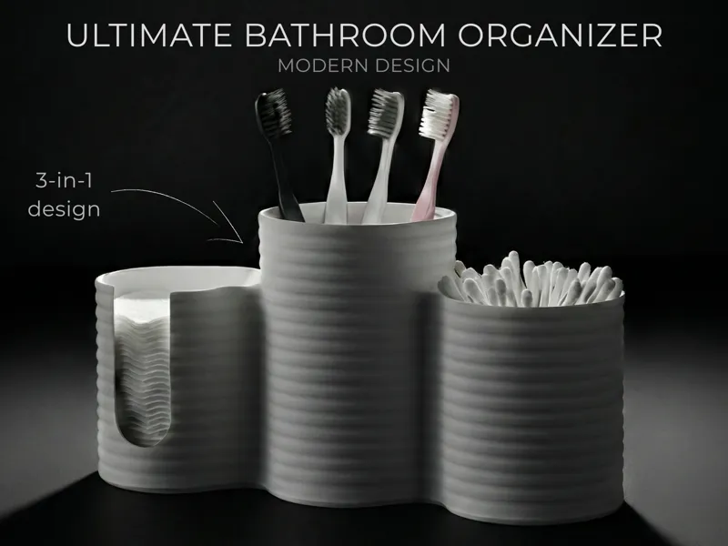 Ultimate bathroom organizer 3-in-1 design