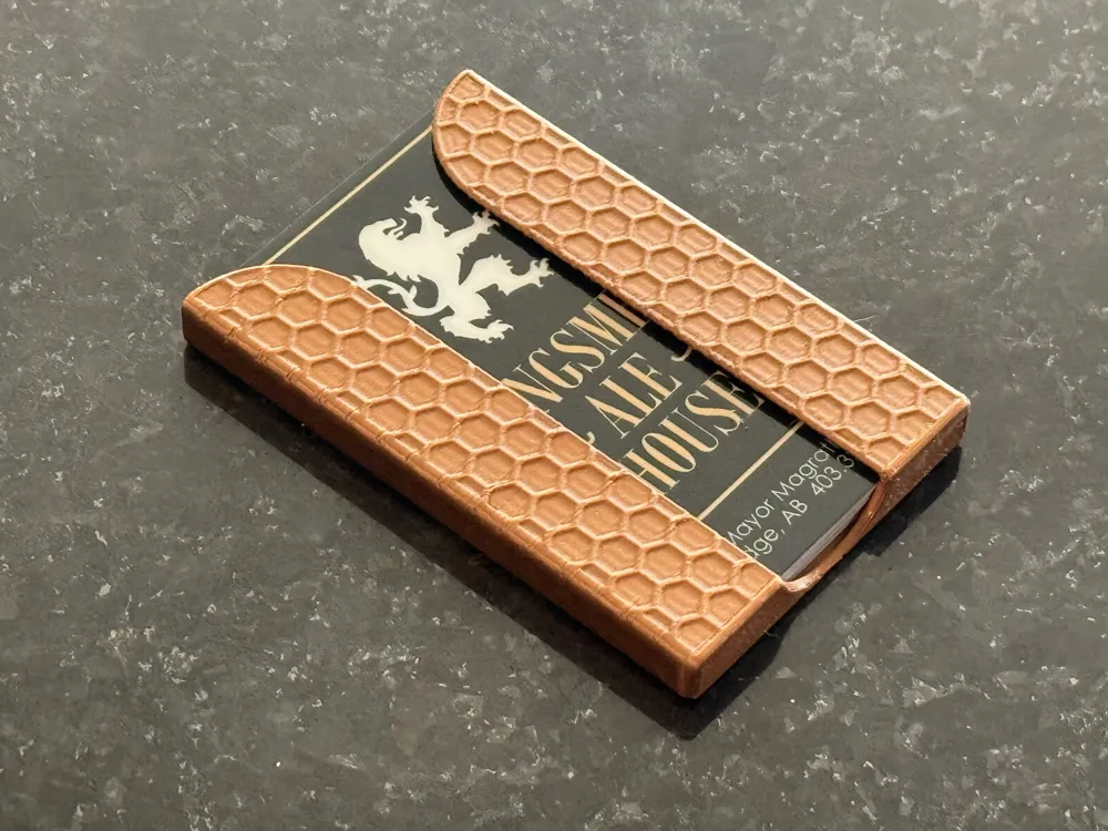 Card Wallet - Hex Texture (DUMB Wallet) - Free 3D Print Model - MakerWorld