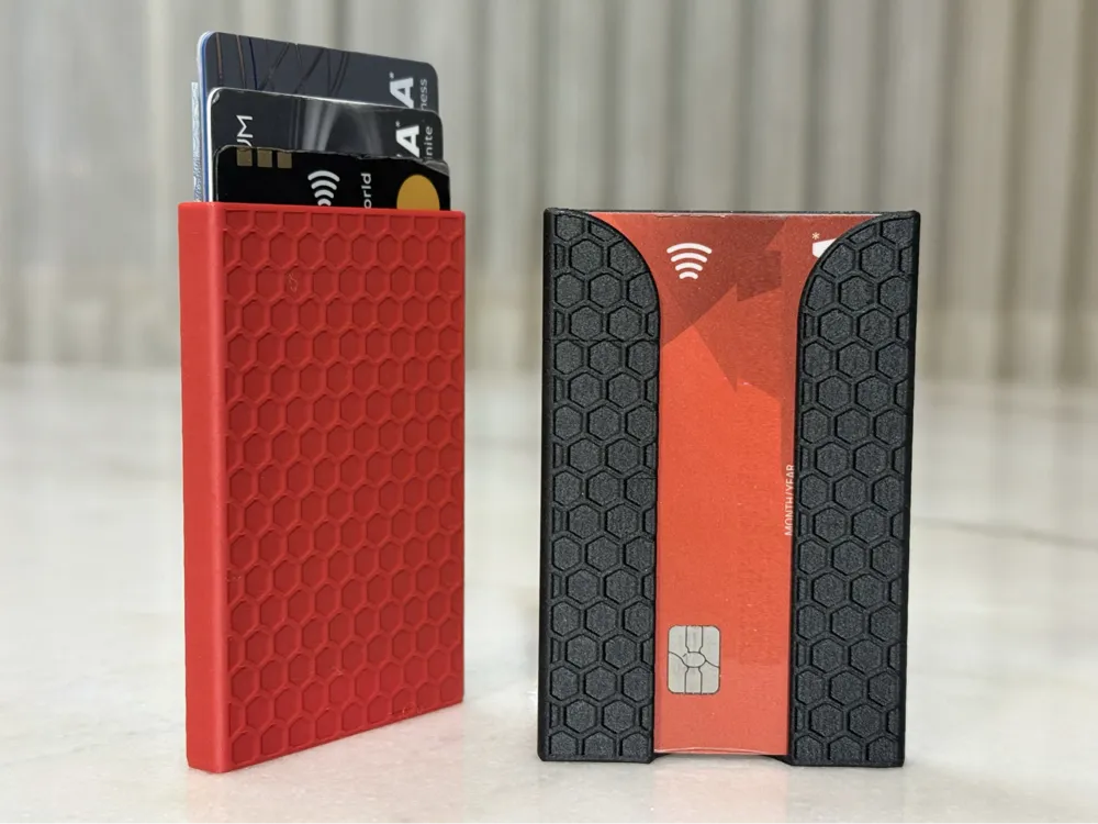 Card Wallet - Hex Texture (DUMB Wallet) - Free 3D Print Model - MakerWorld