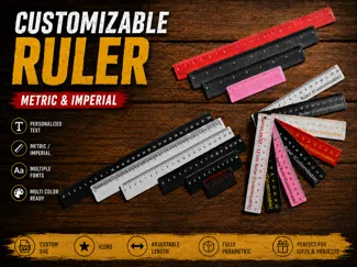 Customizable Ruler – Personalized Text, Icons, SVG