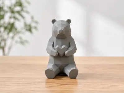 Low-Poly Bear with Heart