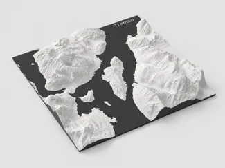 Tromsø 3D Map Wall Art for IKEA SANNAHED 25×25 cm