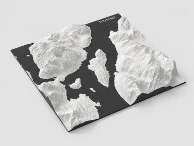Tromsø 3D Map Wall Art for IKEA SANNAHED 25×25 cm