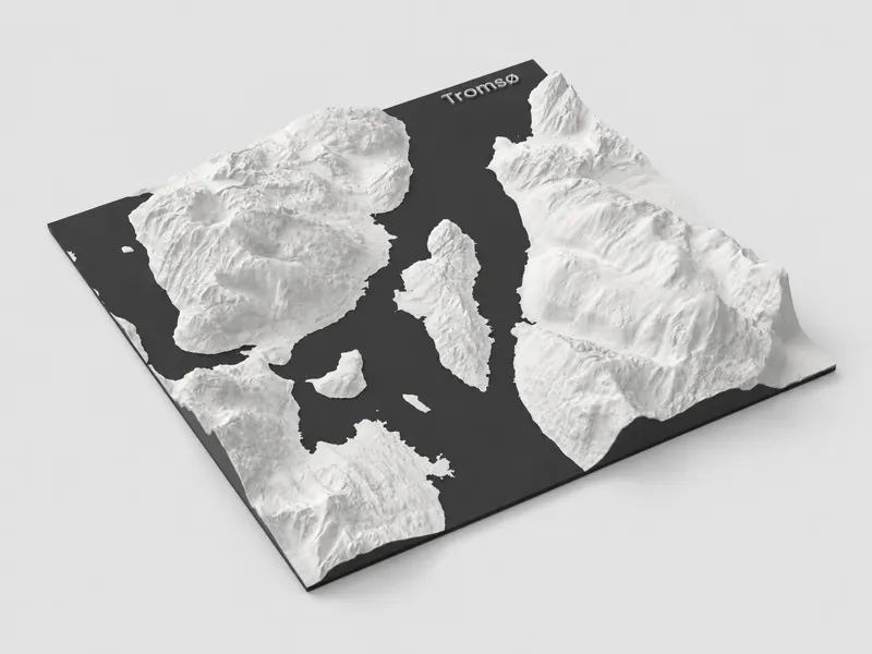 Tromsø 3D Map Wall Art for IKEA SANNAHED 25×25 cm