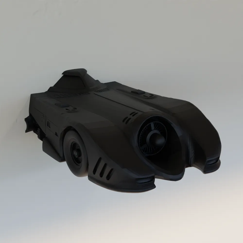 Batmobile Wall Art - Front View - Free 3D Print Model - MakerWorld