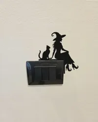 Déco d'angle sorcière et chat pour interrupteur — photo 2