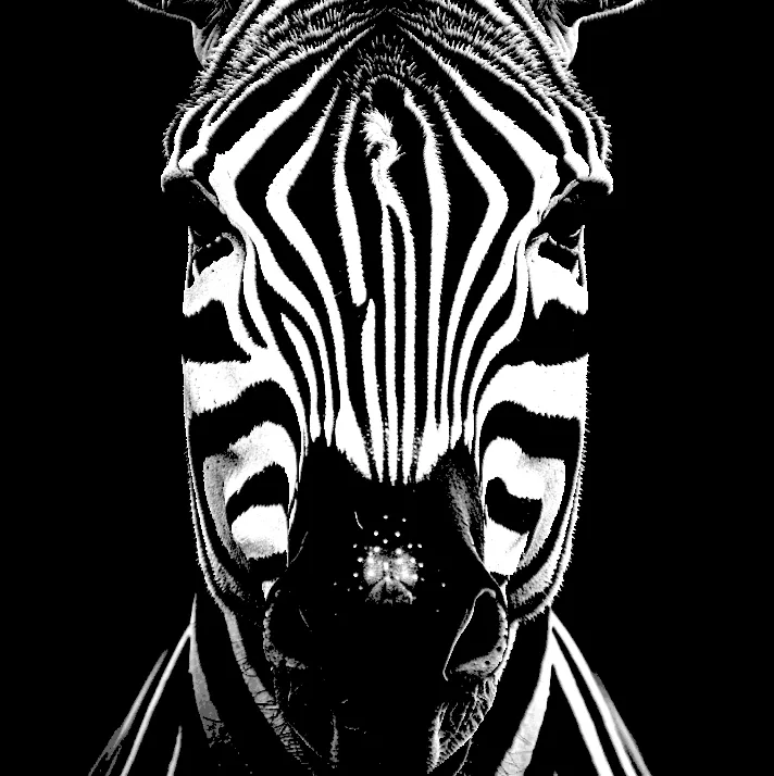 Zebra 3 Simple B&W HueForge