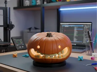gritting-teeth pumpkin lantern-Halloween