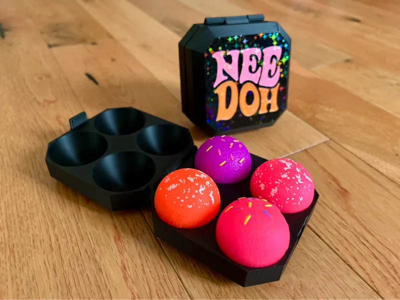 NeeDoh Dohnut Holes Case (print in place hinge)