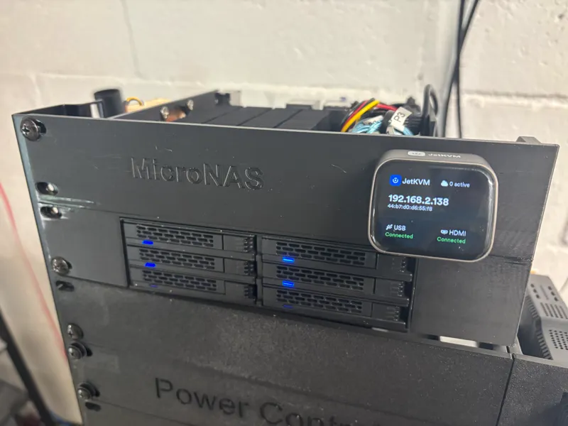Rackmount NAS for ODroid H4 with drives and JetKVM