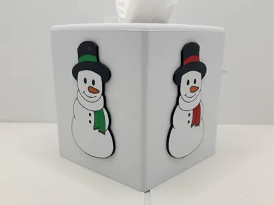 Snowman Square tissue box clover