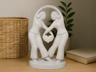 Minimalist Friendship Statue- Two Women Heart