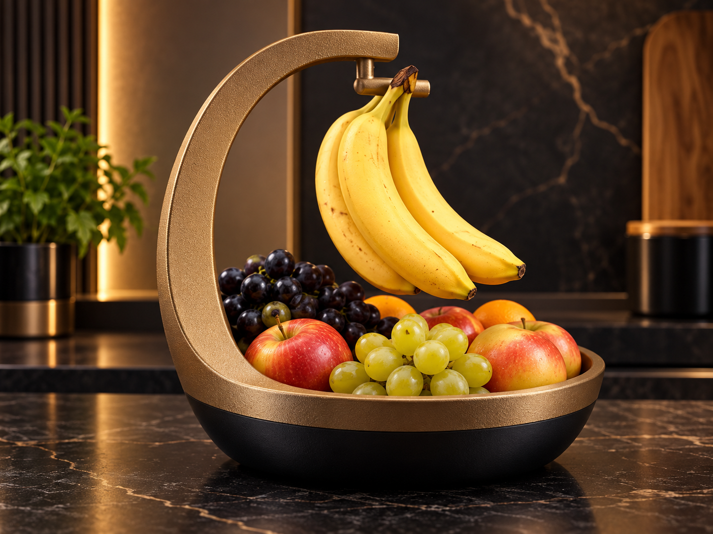 Modern Fruit Bowl with Banana Holder - 1