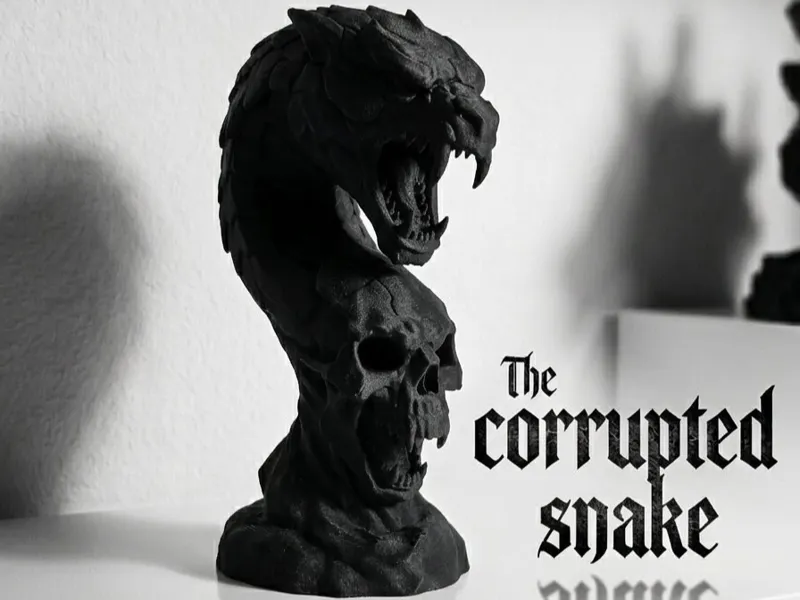The Corrupted Snake – Dark Fantasy Snake Bust