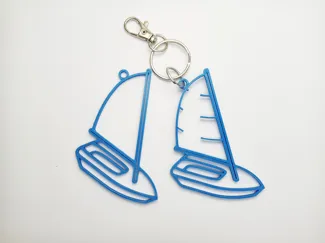 Sailing boat - isometric keychain