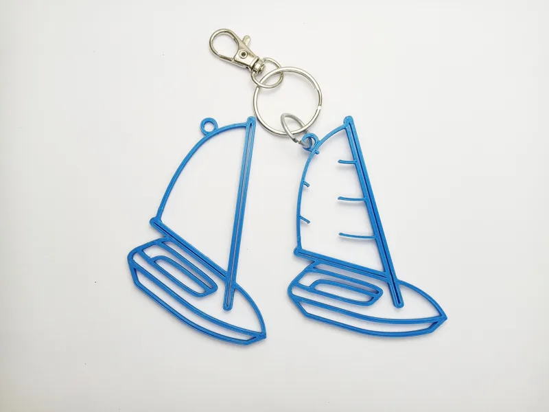Sailing boat - isometric keychain