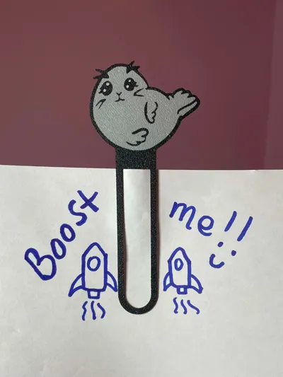 Seal Chibi Art Bookmark Kawaii 2D Handmade Art by 3DNickNacs - MakerWorld