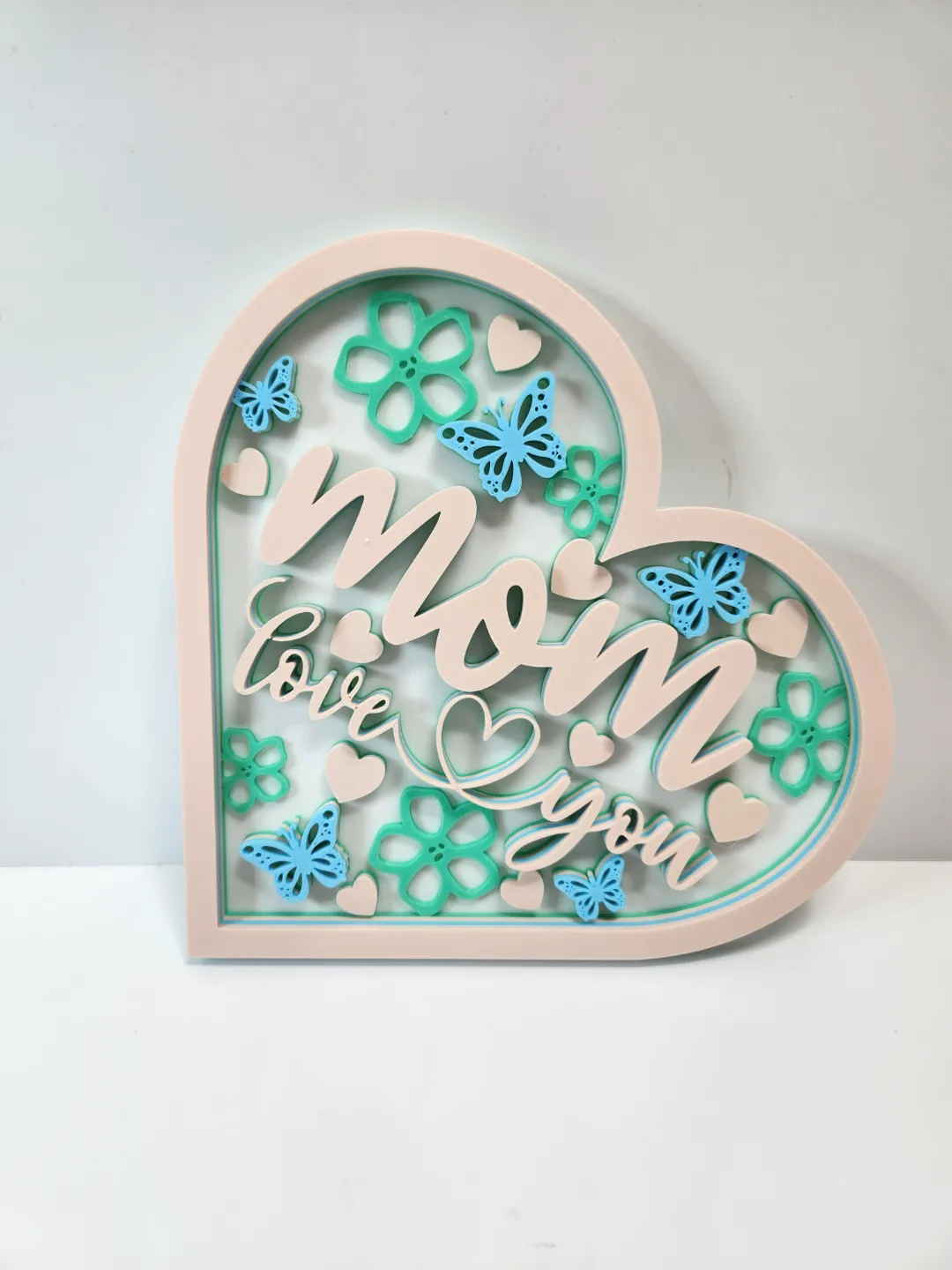Love You Mom! Layered Mandala Plaque view 2