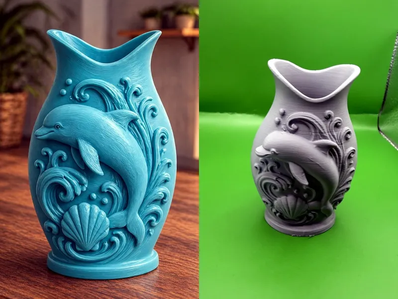 Dolphin Seashell Ocean Vase