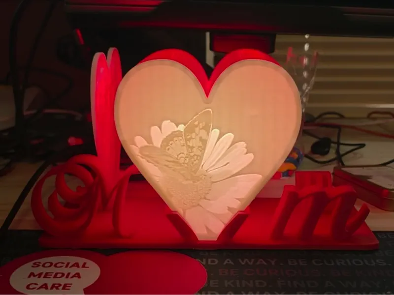 heart shaped lithophane lamp
