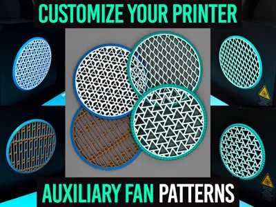 Aux Fan Cover Mod | 4 Patterns | P1S/P1P/X1C