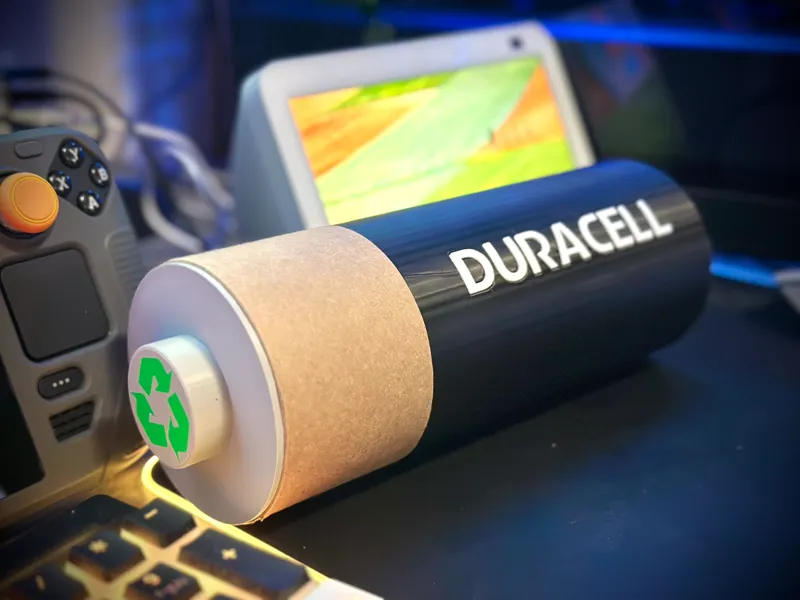 Recycled Duracell Battery Container