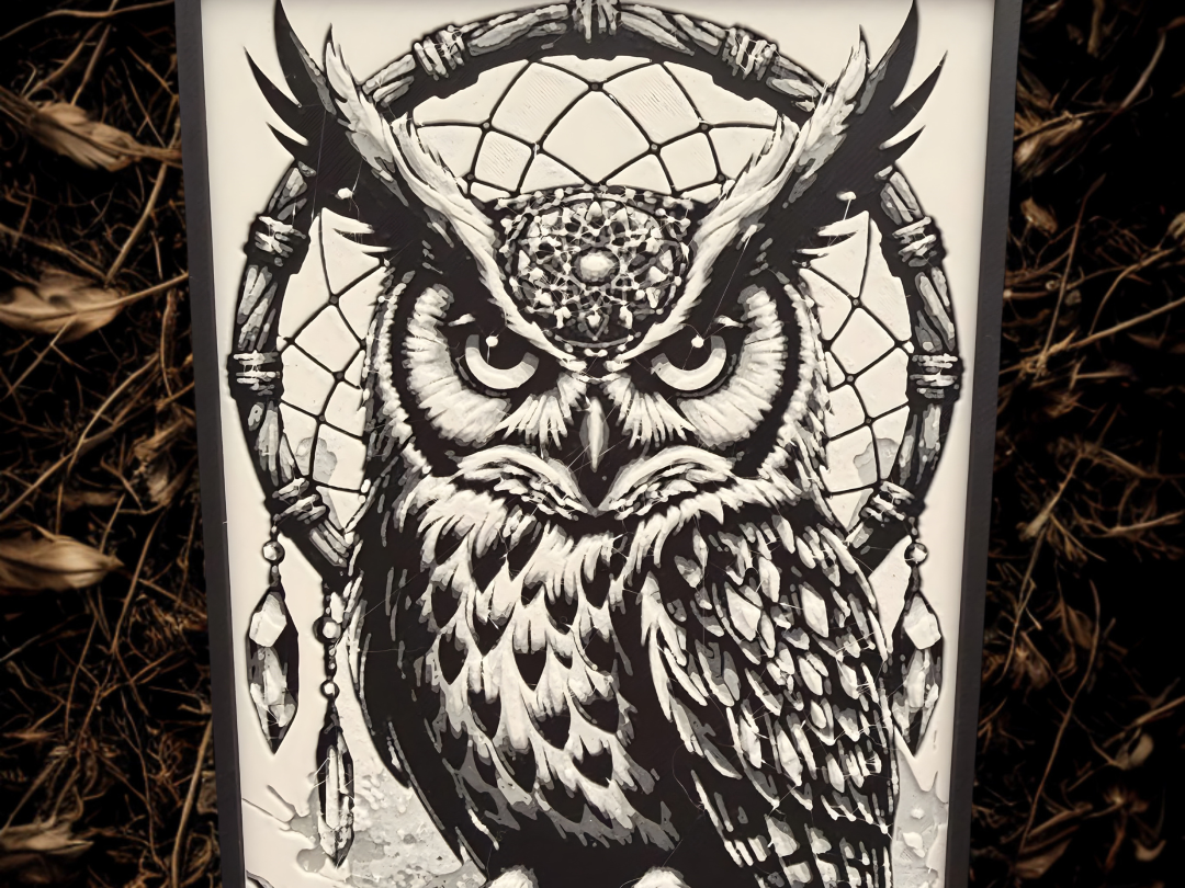 Dreamcatcher Owl – Mystical Guardian (3D Print)