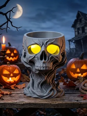 Accesorio de iluminación decorativa: Spooky Skull LED Tealight Holder — vista de referencia 2