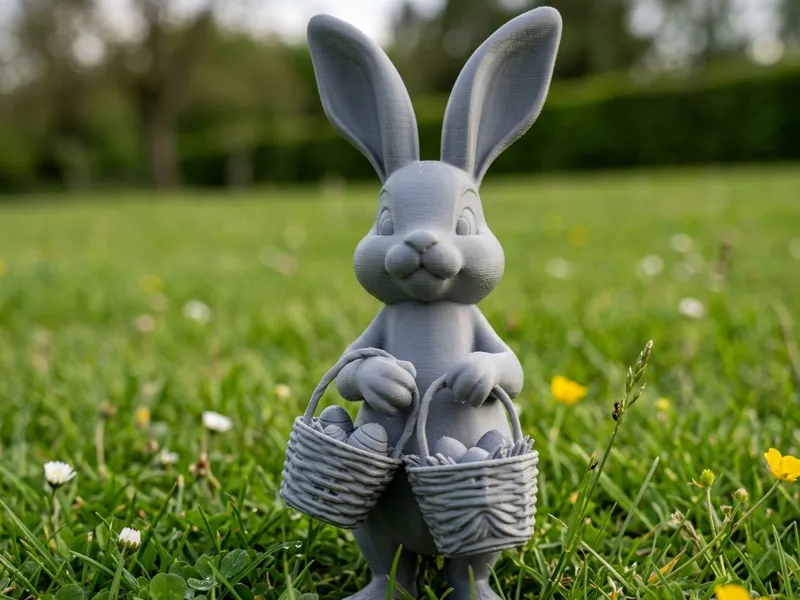 Cute Little Easter Bunny with Basket