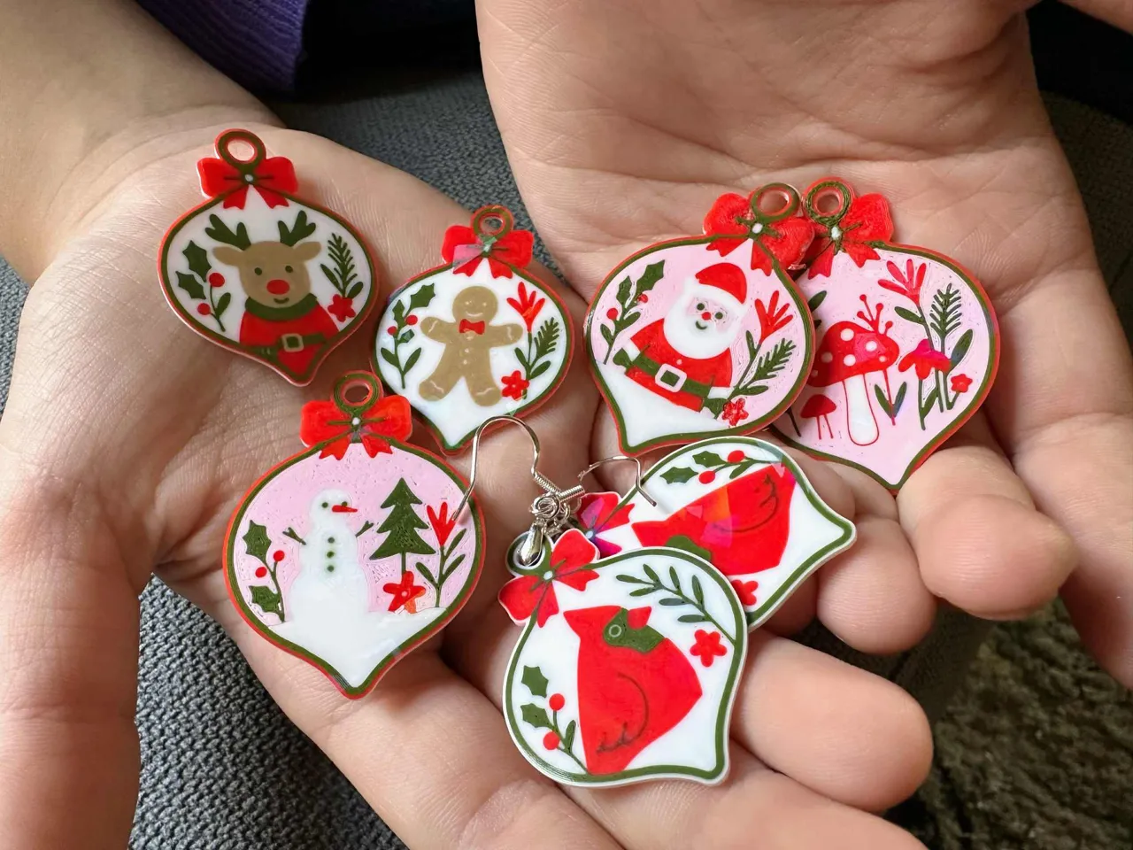 Christmas Ornament Earrings Charms and Keychains view 2