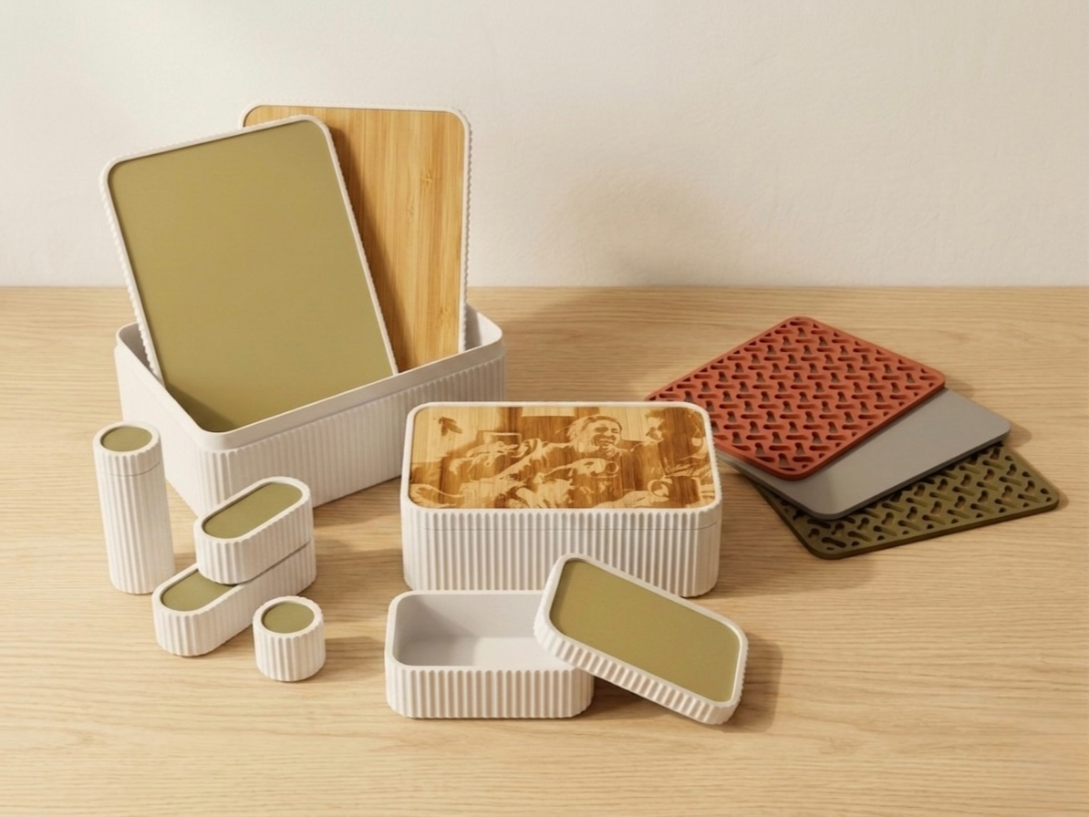 Fluted Keepsake Box Modular & Stackable - 33 Sizes