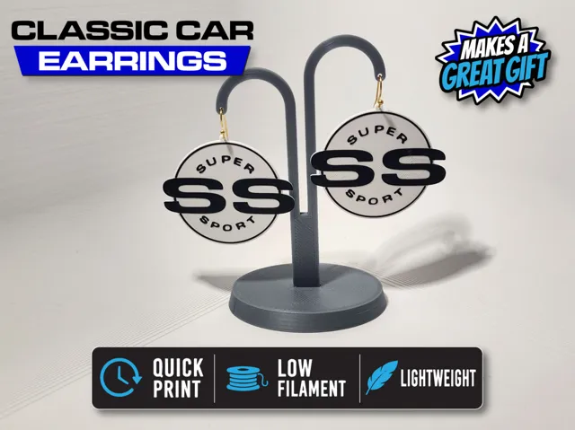 Super Sport SS Classic Car Earrings
