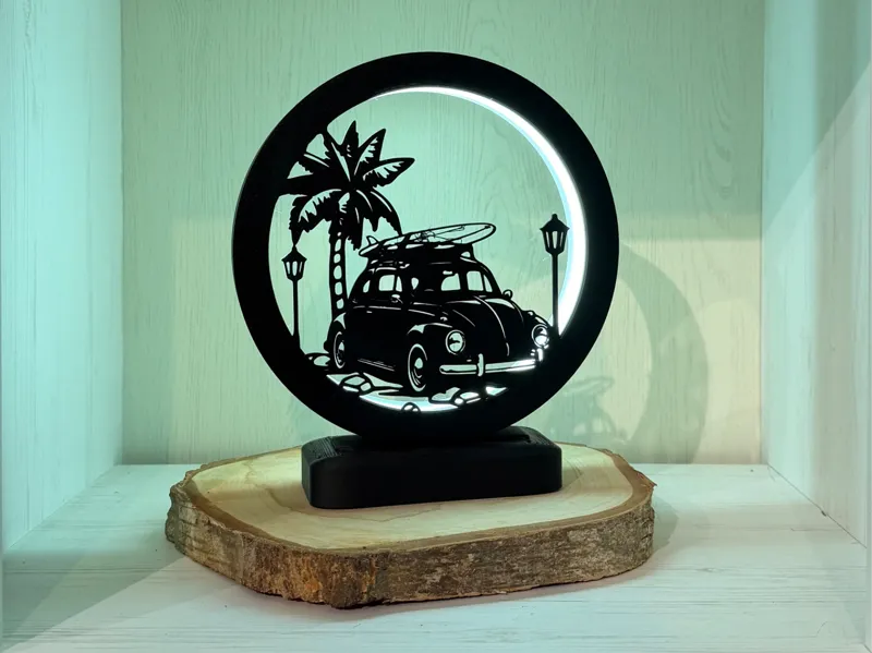 LED Ring Lampe v3 inkl. Rahmen mit Käfer Motiv