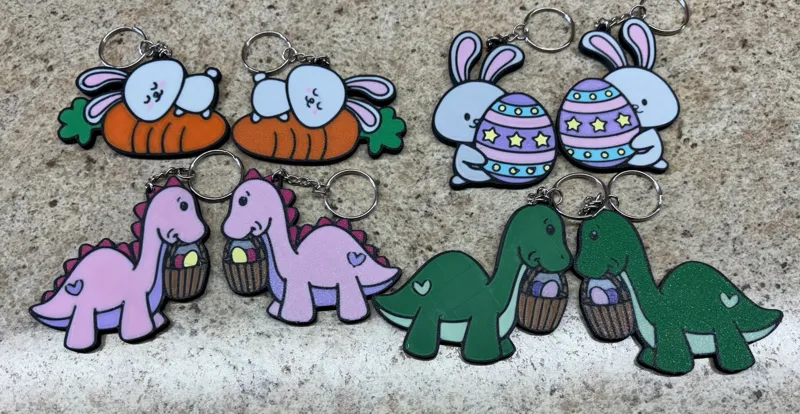 Easter double sided keychains