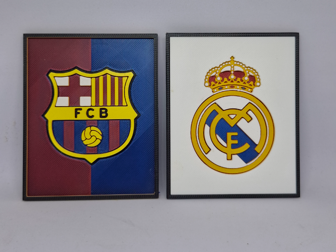 Real Madrid & Fc Barcelona Hueforge Card Size 3D model