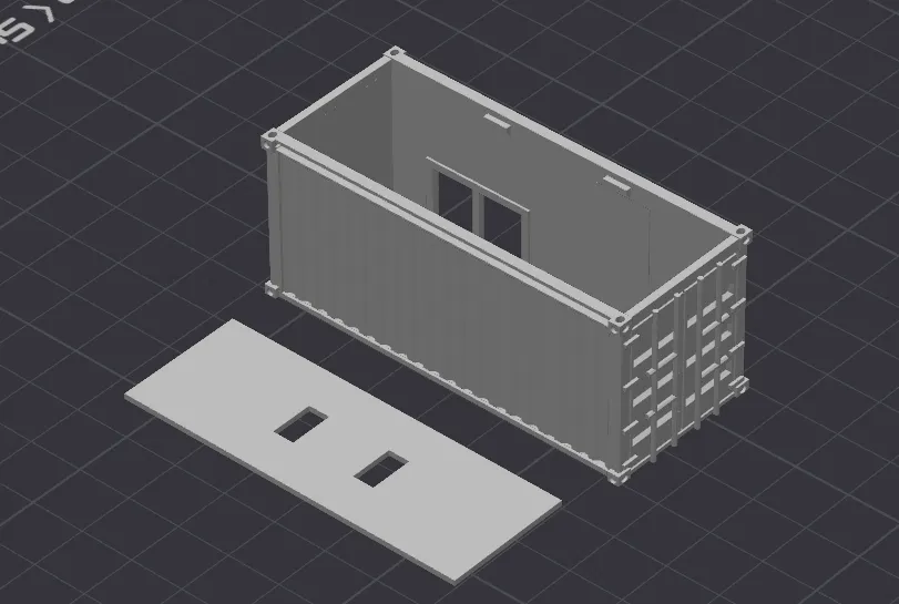 HO/OO 20ft Container Shed or Office - Free 3D Print Model - MakerWorld