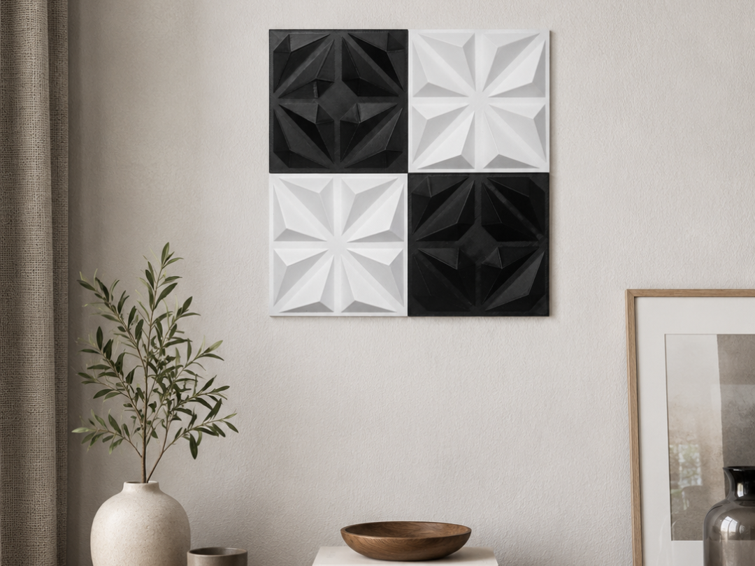 3D modular geometric decorative wall panels