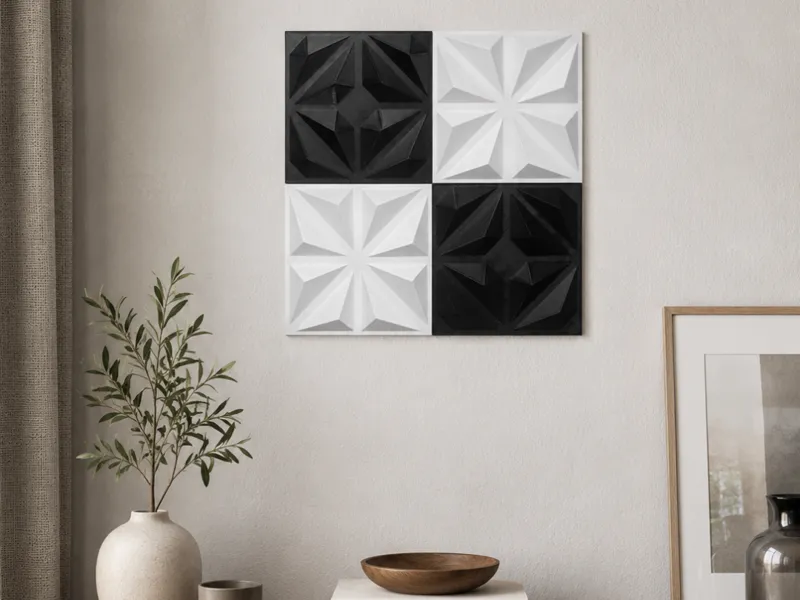 3D modular geometric decorative wall panels